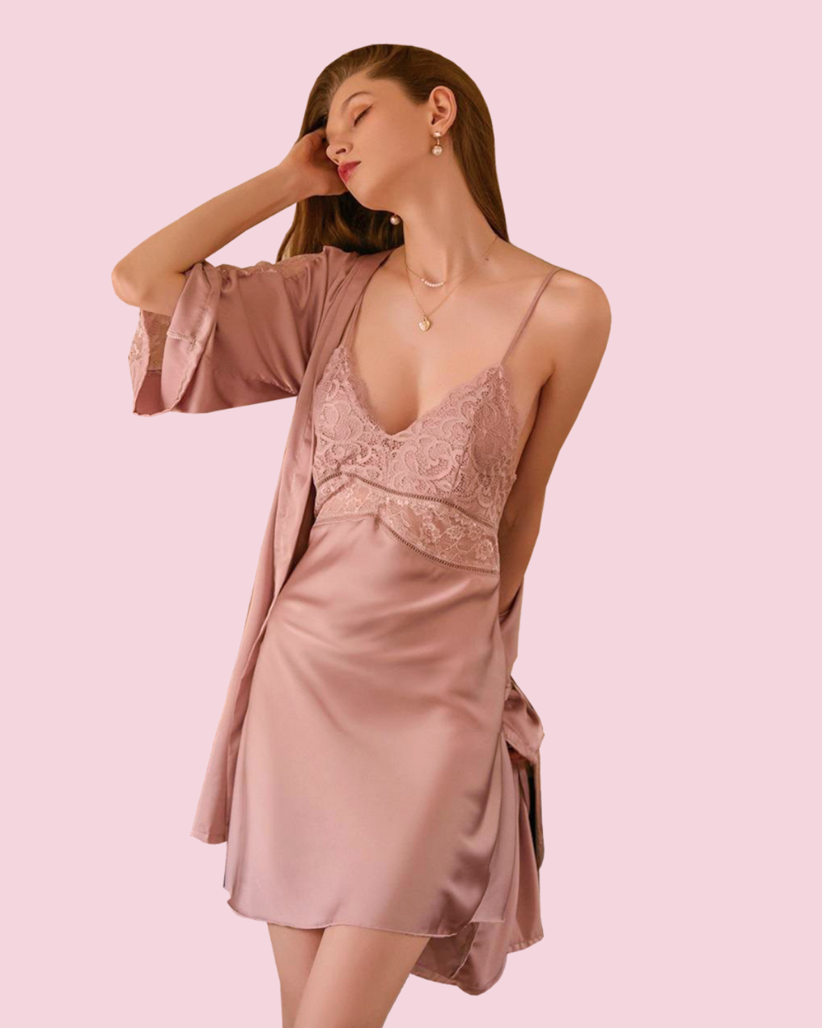 QUEENETTE Sleepwear Set - Mauve Pink