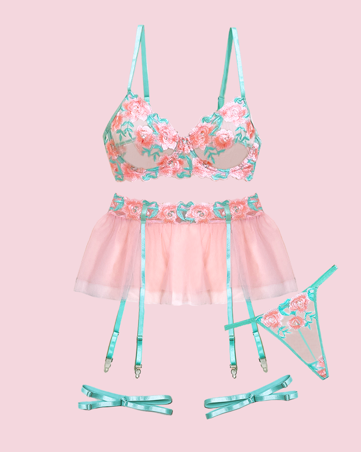 ROSIE Garter Set - Pink