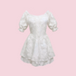 BIANCA Puff Mini Dress - Cream White
