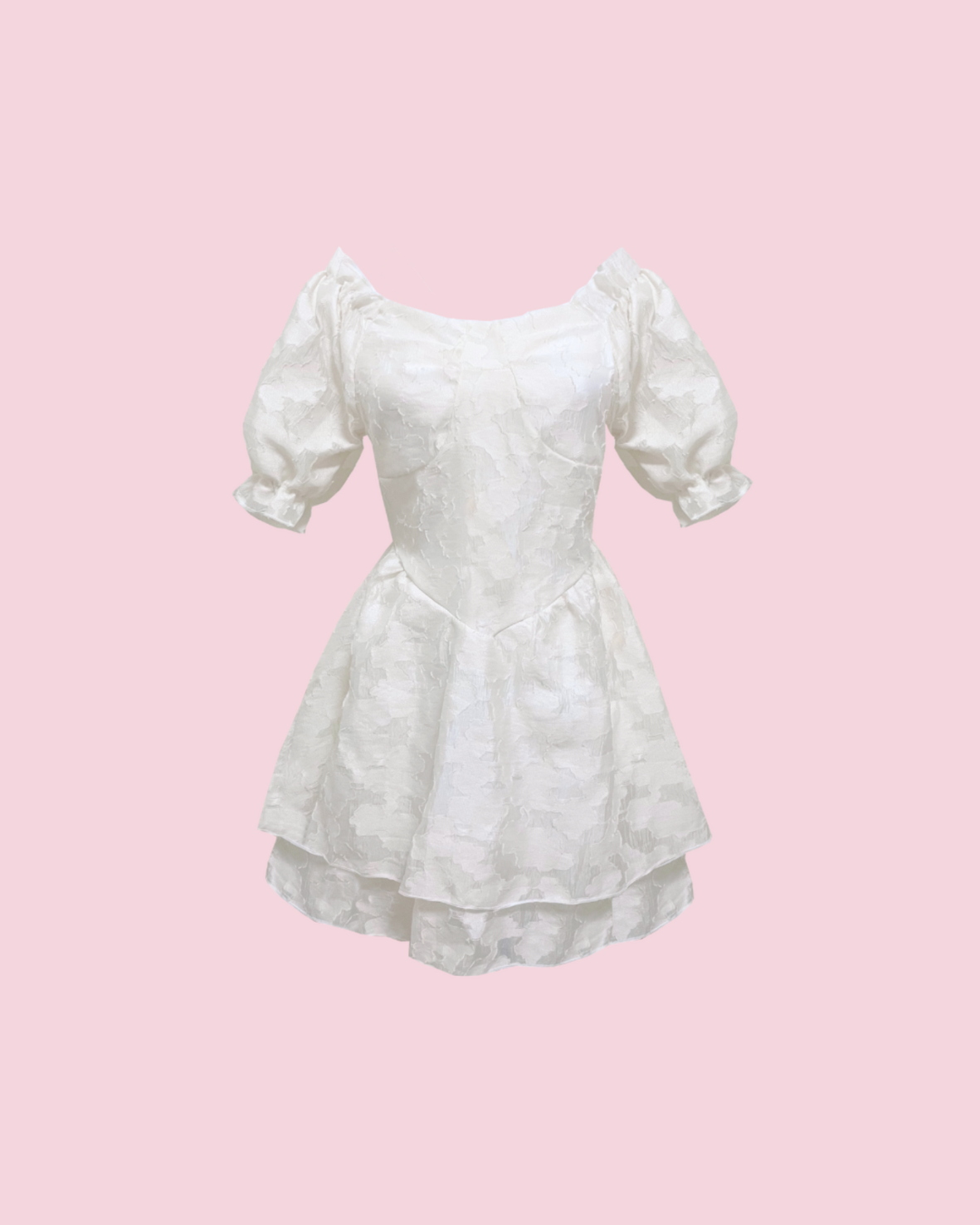 BIANCA Puff Mini Dress - Cream White