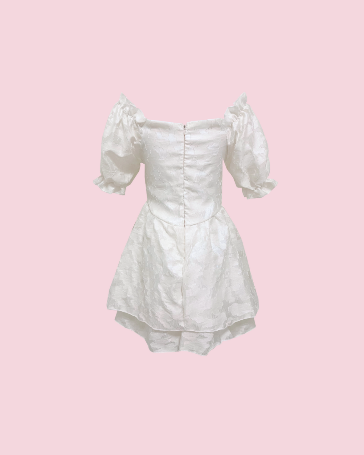 BIANCA Puff Mini Dress - Cream White