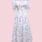 IRIS Floral Puff Midi Dress - Lavender