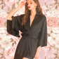 LOUISA Nightdress + Robe Set - Black