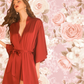LOUISA Nightdress + Robe Set - Burgundy