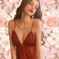 LOUISA Nightdress + Robe Set - Burgundy