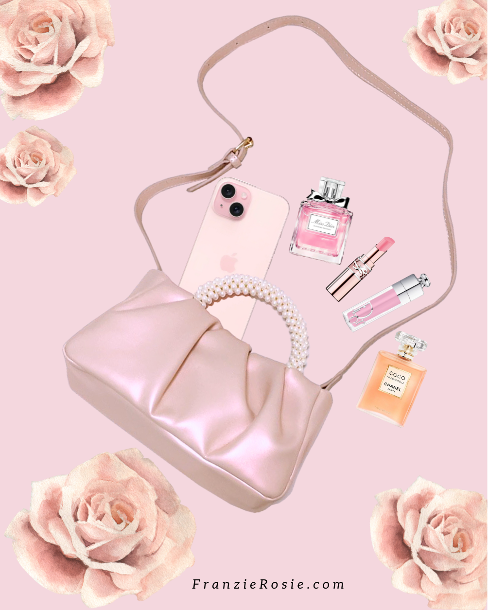 ALICE Two-Way Mini Pearl Punch Bag - Pearl Pink