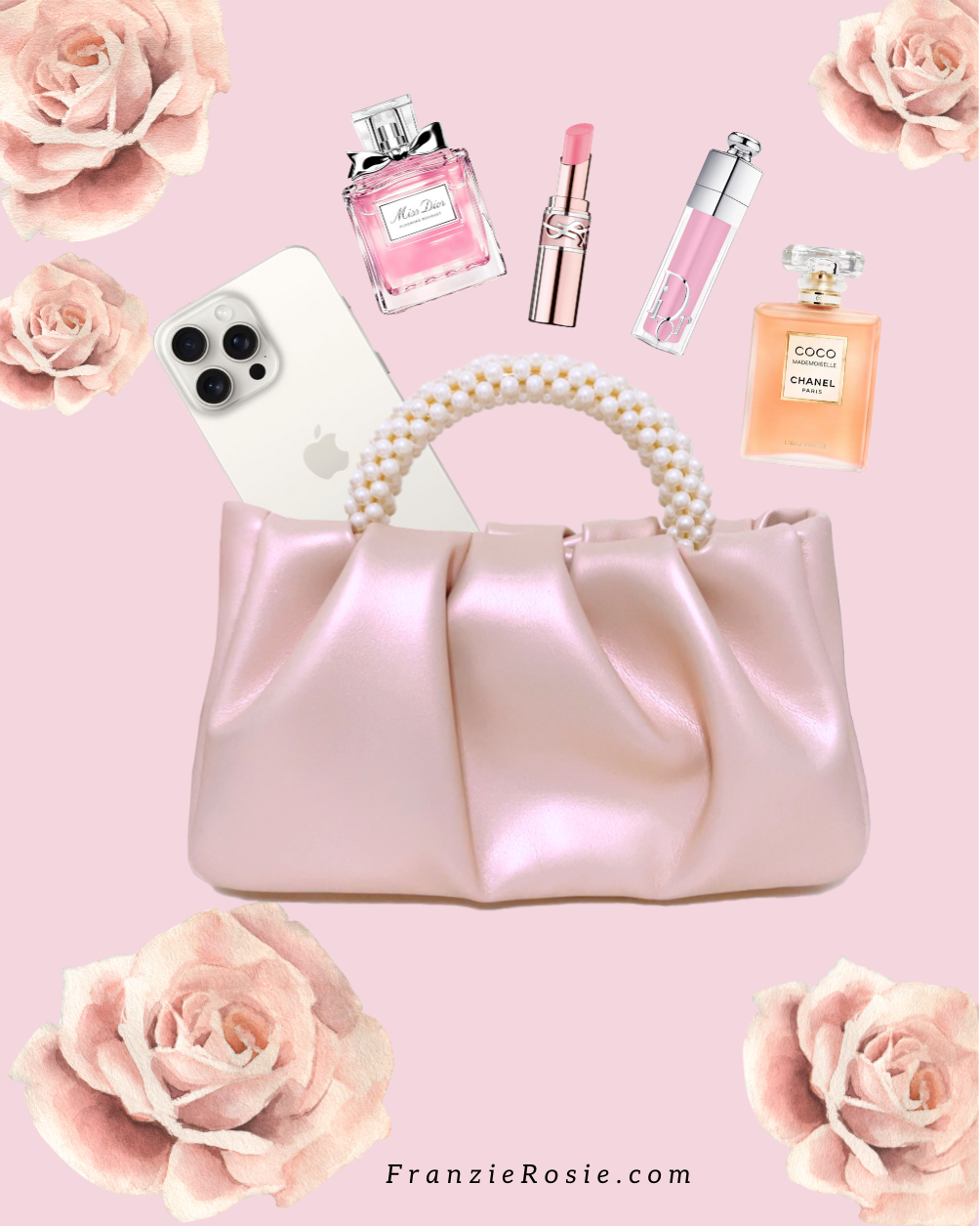 ALICE Two-Way Mini Pearl Punch Bag - Pearl Pink