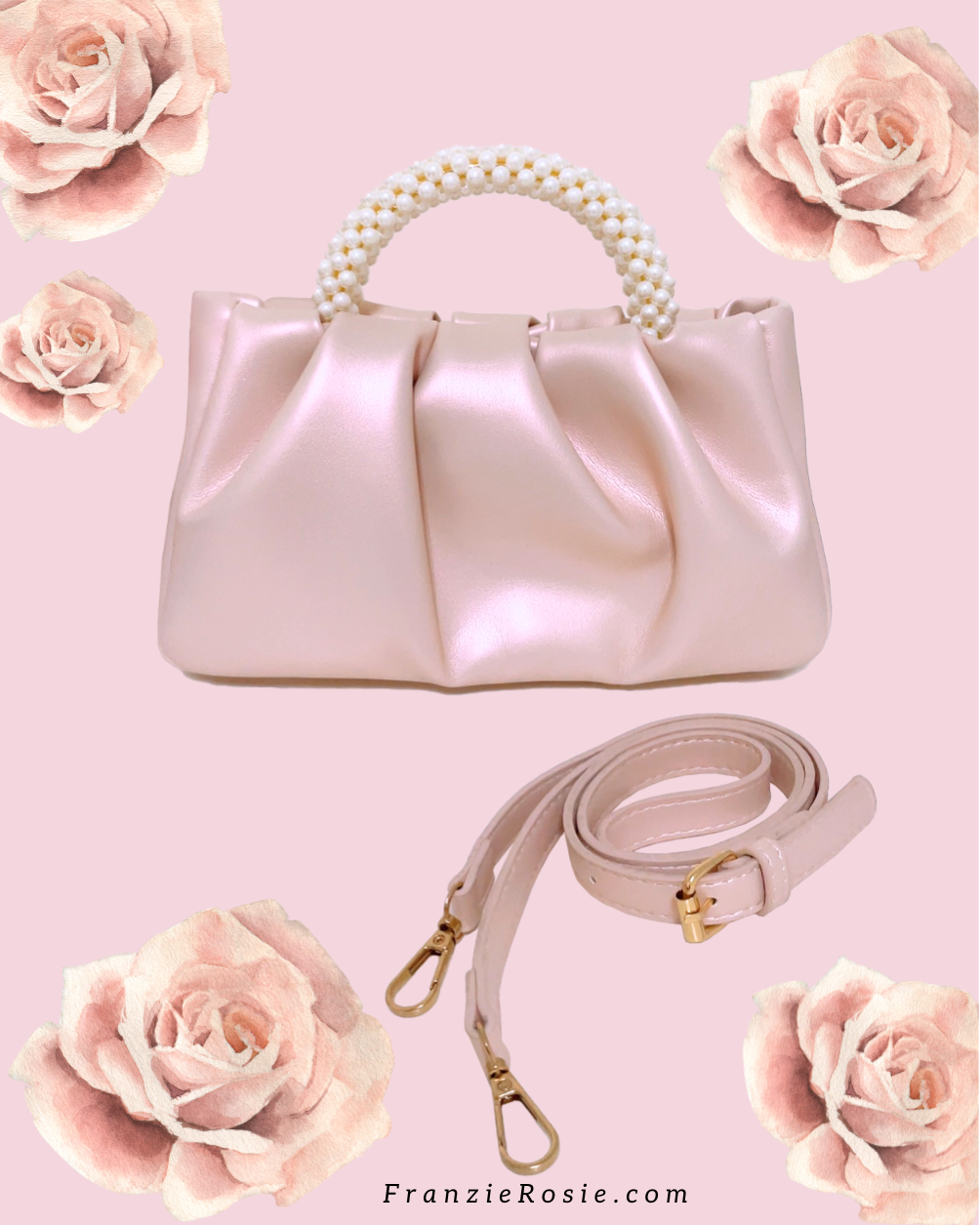 ALICE Two-Way Mini Pearl Punch Bag - Pearl Pink