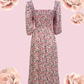 ANITA Floral Puff Midi Dress - Pink