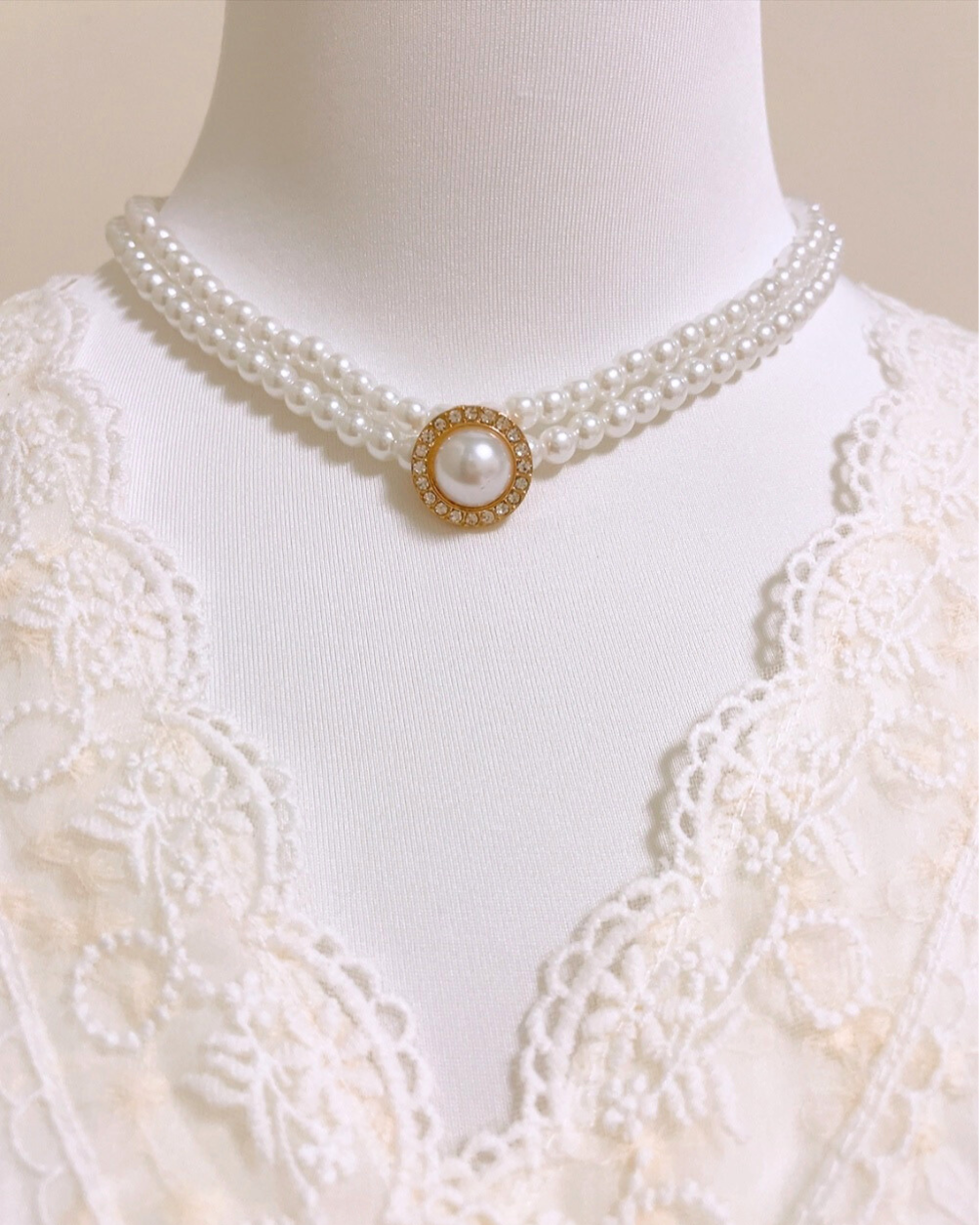 ANNA Vintage Pearl Necklace - White