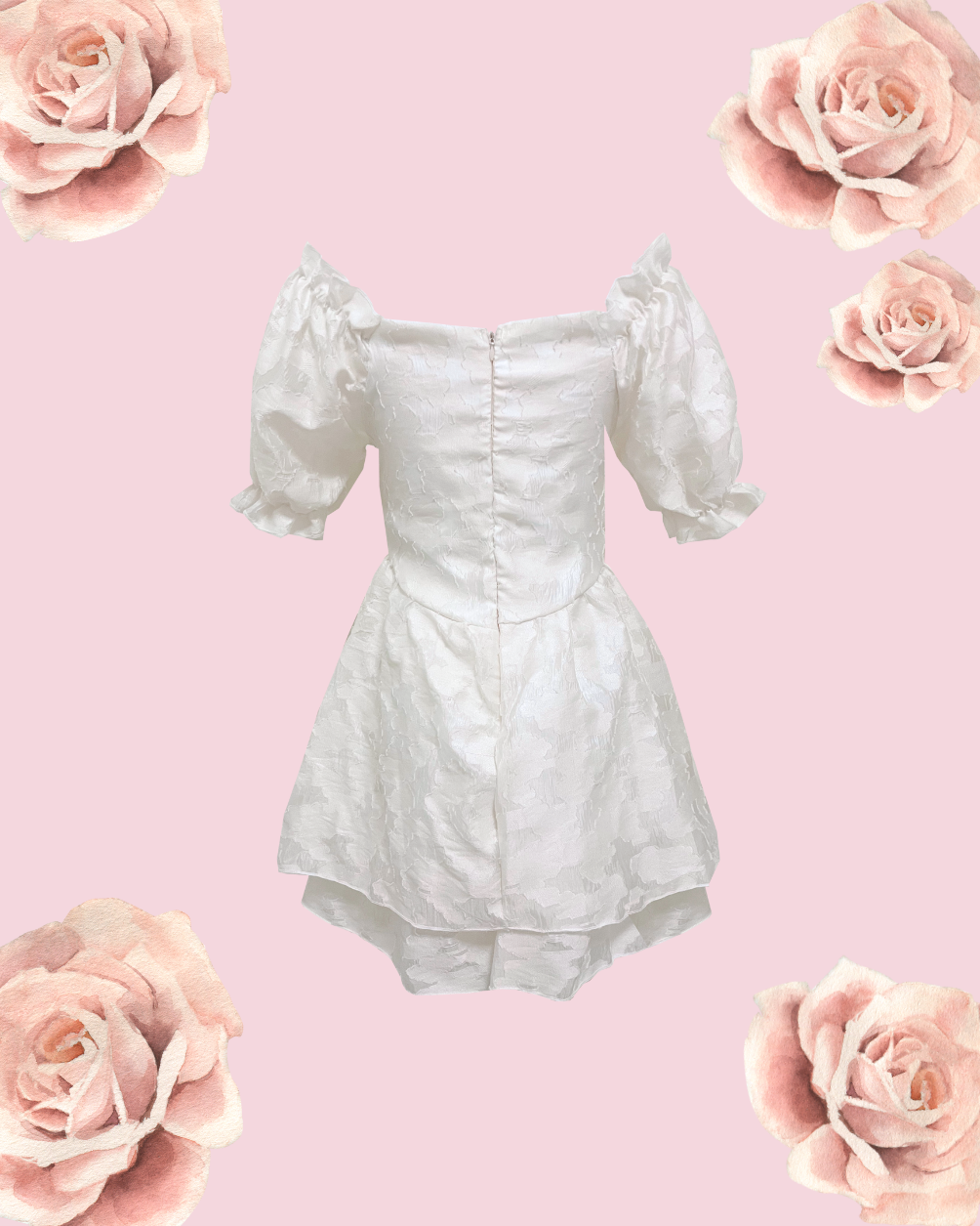 BIANCA Puff Mini Dress - Cream White