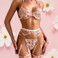 HELENA Garter Set - Peach Pink