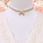 KELLY Bow Pearl Necklace - Light Pink