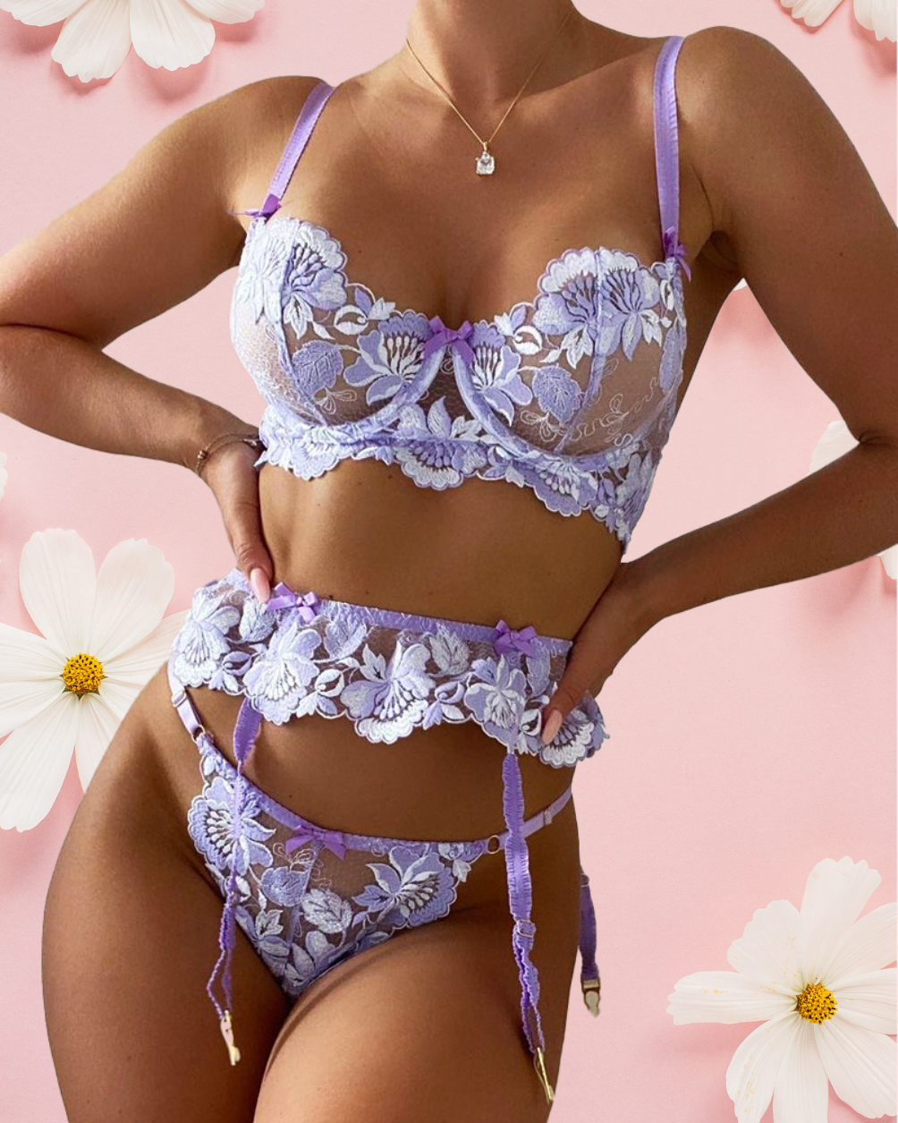 LENA Garter Set - Lavender