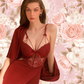 LUNA Nightdress + Robe Set - Burgundy