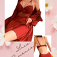 LUNA Nightdress + Robe Set - Burgundy