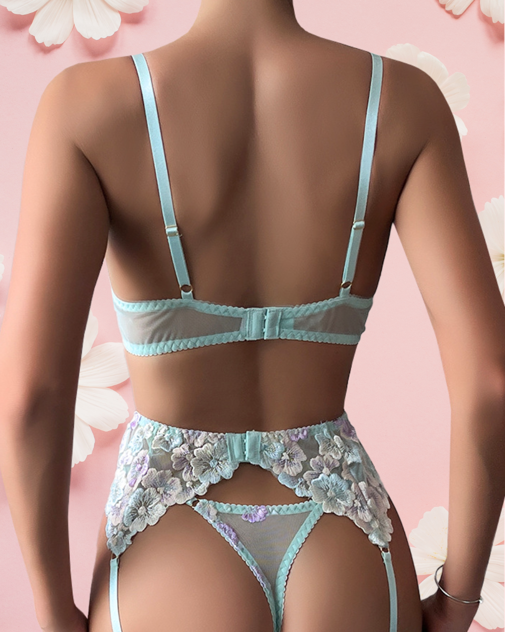 POSIE Garter Set - Tiffany Blue