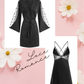 QUEENETTE Nightdress + Robe Set - Black