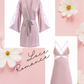 QUEENETTE Nightdress + Robe Set - Mauve Pink
