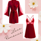QUEENETTE Nightdress + Robe Set - Red
