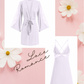 QUEENETTE Nightdress + Robe Set - White