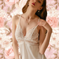 QUEENETTE Nightdress + Robe Set - White