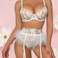 REBECCA Garter Set - White