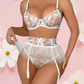 REBECCA Garter Set - White