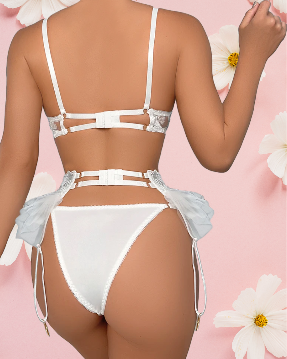 REBECCA Garter Set - White