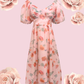 ROSA Puff Midi Dress - Peach Pink