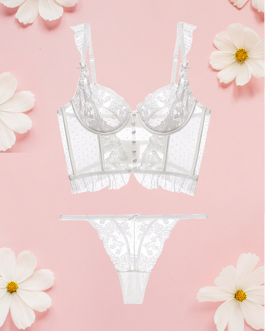 VICTORIA Corset Set - White